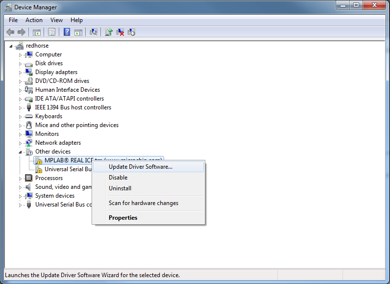 Manual installation of REAL ICE / ICD3 Driver