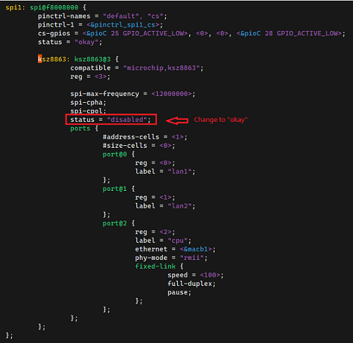 KSZ8863 RSTP Configuration