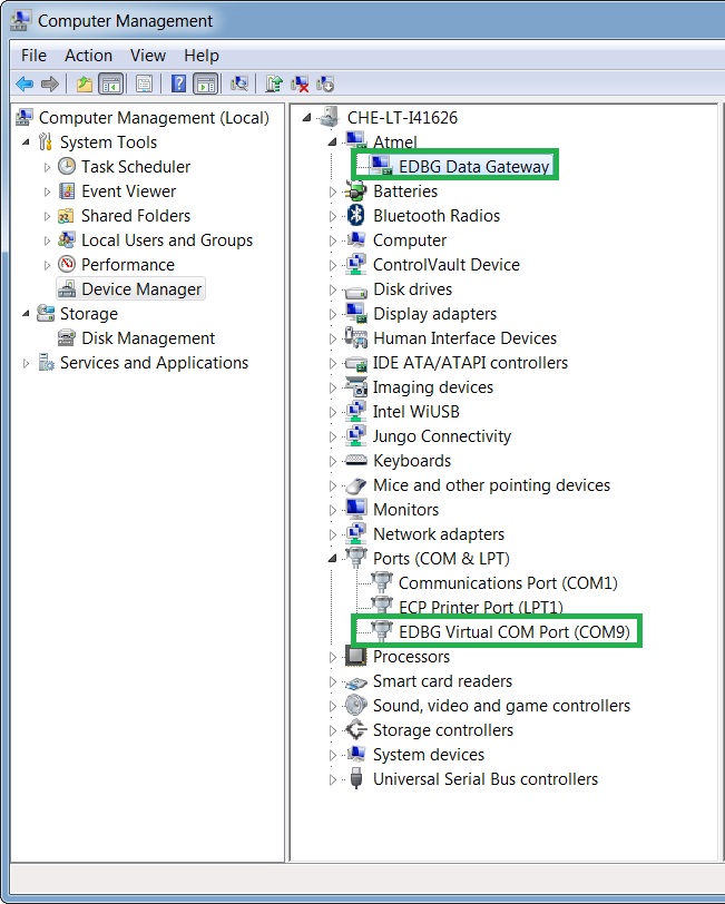 SAMV71/SAME70 Xplained kits EDBG detection/enumeration