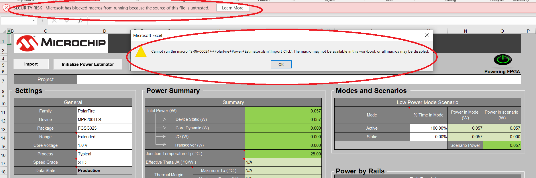 その他 IO DATA Power Estimator Tool message 'Microsoft has blocked macros